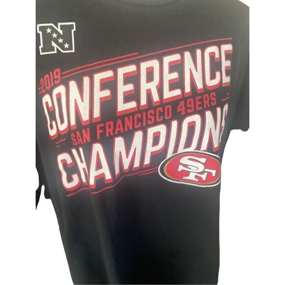 San Francisco 49er’s 2019 Conference Champions NFL Team Apparel Black Shirt-Slee - Picture 10 of 10